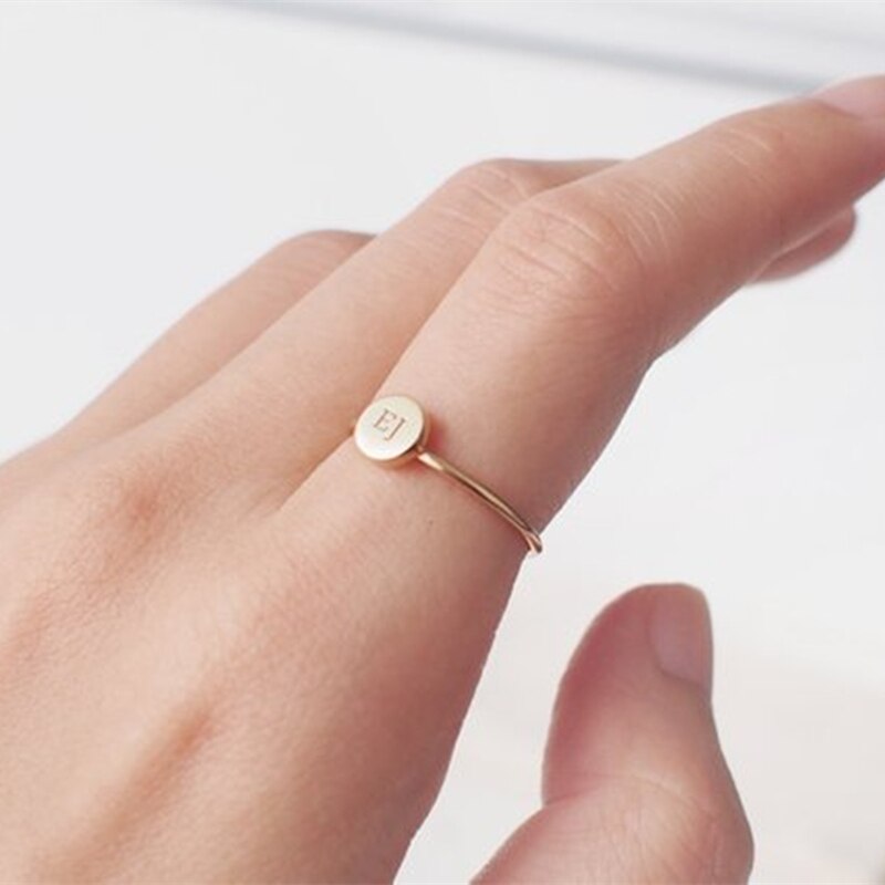 Tiny Hand-Engraved Personalized 14kt Gold Fill Ring